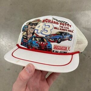 Vintage 90s NASCAR Richard Petty 43 Racing Pontiac Motorsports Trucker SnapBack